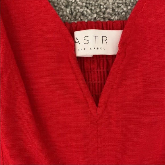 COPY - ASTR Izzy the Notch Neck Red Jumpsuit - Picture 3 of 4